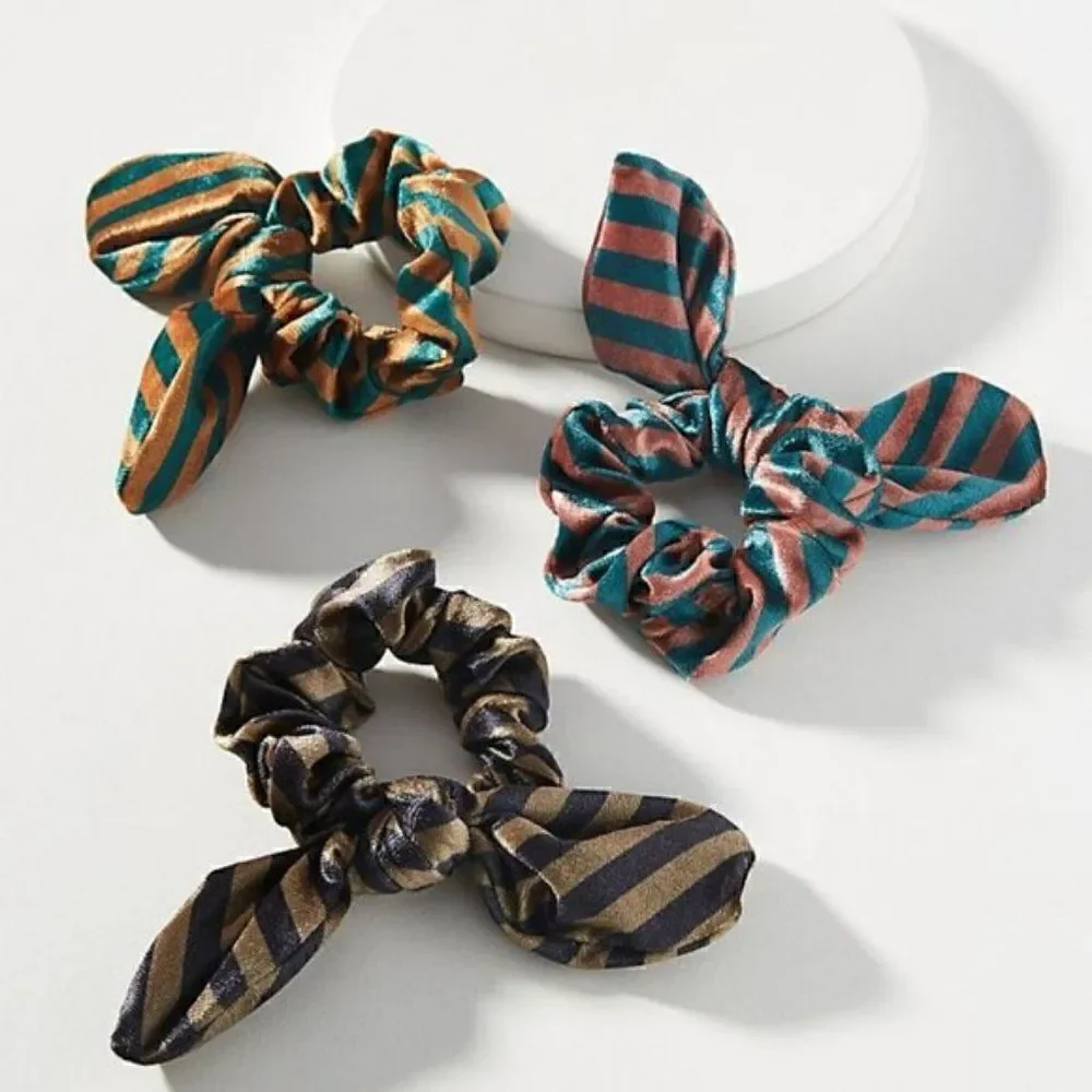 Anthropologie Velvet Ponytail Holders - 2 Sets - 6 Total - NEW